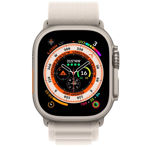 Apple Alpine Loop Band Apple Watch Series 1-10 / SE / Ultra (2) - 42/44/45/46/49 mm - Maat M - Starlight