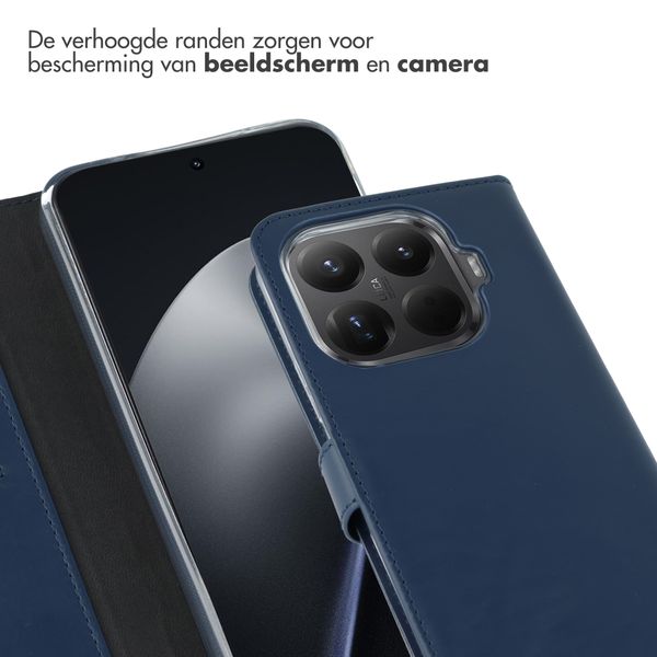 Selencia Echt Leren Bookcase Xiaomi 15T Pro - Donkerblauw
