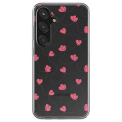 imoshion  Design hoesje Samsung Galaxy S25 - Dusty Rose Connected Hearts