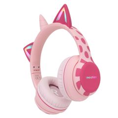 imoshion Draadloze Kinderkoptelefoon Unicorn LED Light - Decibelbegrenzer - Met AUX kabel - Pink / Hot Pink