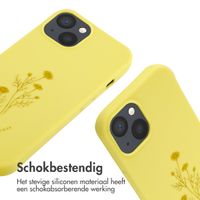 imoshion Siliconen design hoesje met koord iPhone 13 - Flower Yellow