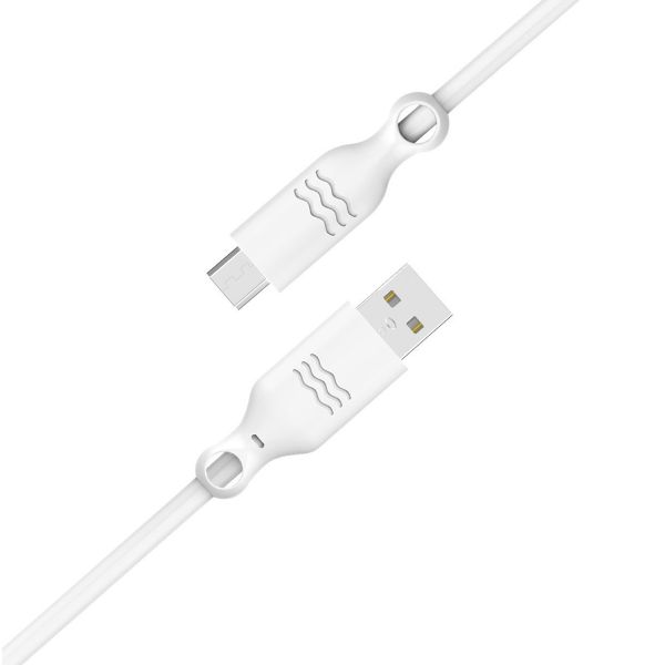 Just Green Micro-USB naar USB kabel - Recyclebaar - 2.1A - 2 meter - Wit