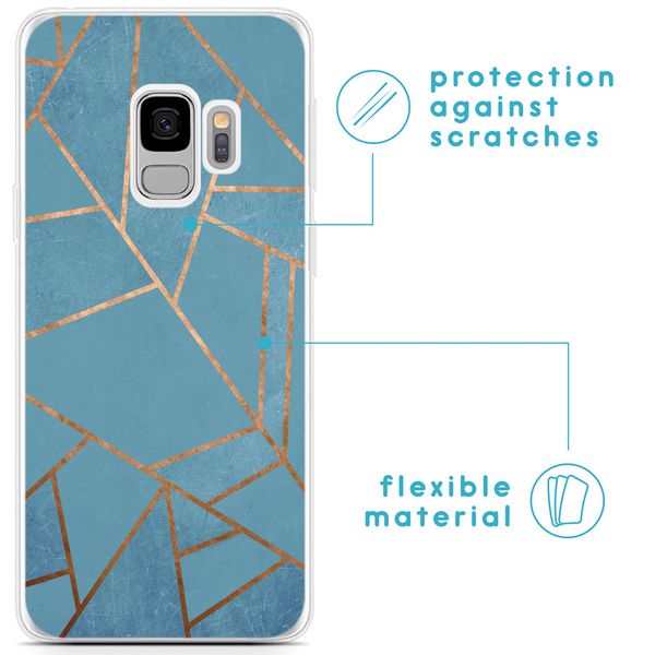 imoshion Design hoesje Samsung Galaxy S9 - Grafisch Koper / Blauw