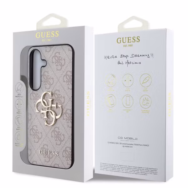 Guess 4G Metal Logo Backcover Samsung Galaxy S25 Plus - Roze