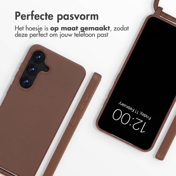 imoshion Siliconen hoesje met koord Samsung Galaxy S25 - Bruin