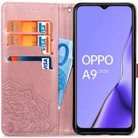 Mandala Bookcase Oppo A5 (2020) / A9 (2020) - Rosé Goud