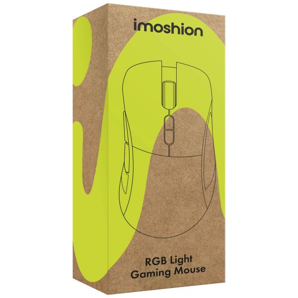 imoshion Gaming muis met RGB lichten - Bedrade gaming muis met USB-A aansluiting - Zwart