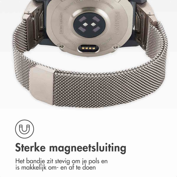 imoshion QuickFit® Milanees bandje  - Garmin 22 mm aansluiting - Maat L/XL - Starlight