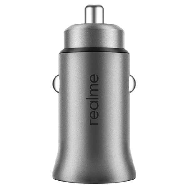 Realme Originele autolader - Autolader zonder kabel - Dubbele USB-A poort - 33 Watt - Zwart