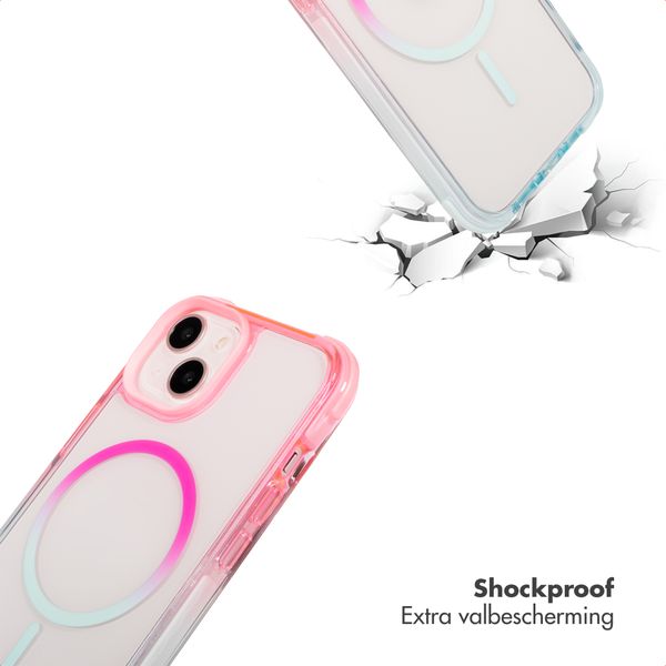 Selencia Gradient Backcover met MagSafe Apple iPhone 13 - Roze / Blauw