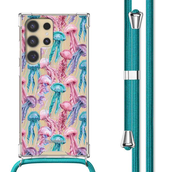 imoshion Design hoesje met koord Samsung Galaxy S24 Ultra - Jellyfish Watercolor