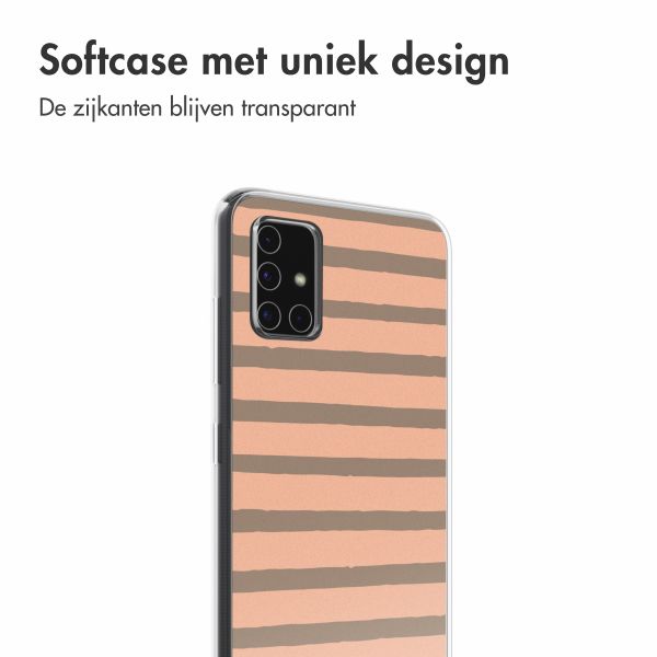 imoshion Design hoesje Samsung Galaxy A51 - Striped Peach Reverse