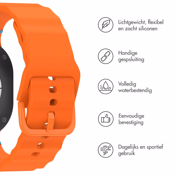 imoshion Wave Siliconenband Samsung Galaxy Watch 8 (40/44mm) / Classic (46mm) - Oranje