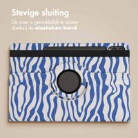imoshion 360° Draaibare Design Bookcase Samsung Galaxy Tab S10 Plus / Tab S9 FE Plus / Tab S9 Plus - White Blue Stripes