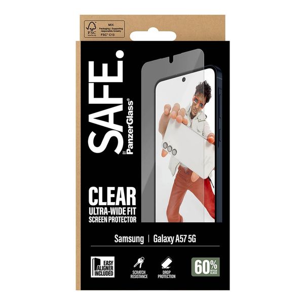 SAFE by PanzerGlass Ultra-Wide Fit Screenprotector incl. applicator Samsung Galaxy A57 (5G)