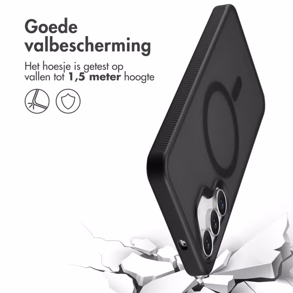 Accezz Rugged Frosted MagSafe Backcover Samsung Galaxy S25 FE - Zwart
