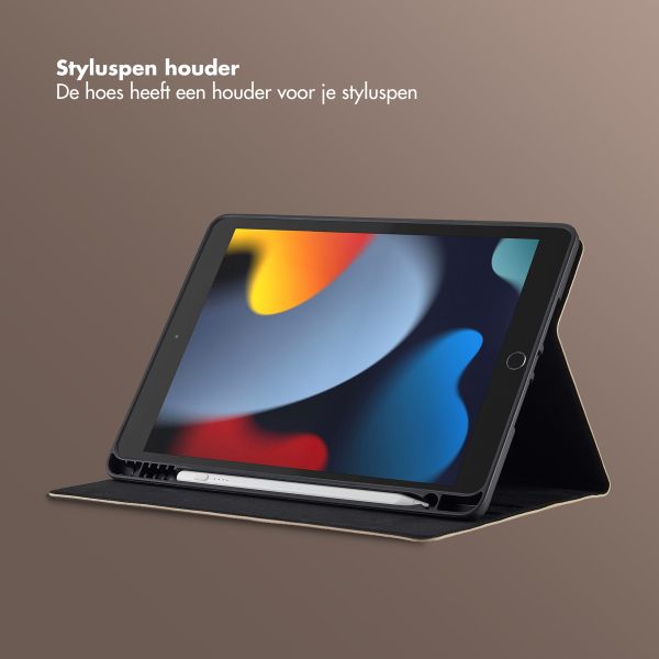 Selencia Riva Bookcase Apple iPad 9 (2021) 10.2 inch / iPad 8 (2020) 10.2 inch / iPad 7 (2019) 10.2 inch - Beige