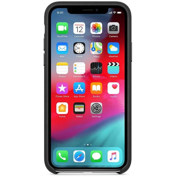 Apple Leather Backcover iPhone Xs - Black