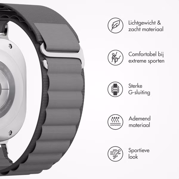 Accezz Nylon Alpine bandje Samsung Galaxy Watch Ultra 2 (2026) / Ultra (2024/2025) - Dark Grey