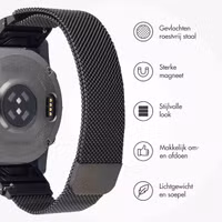 imoshion QuickFit® Milanees bandje  - Garmin 20 mm aansluiting - Maat L/XL - Zwart