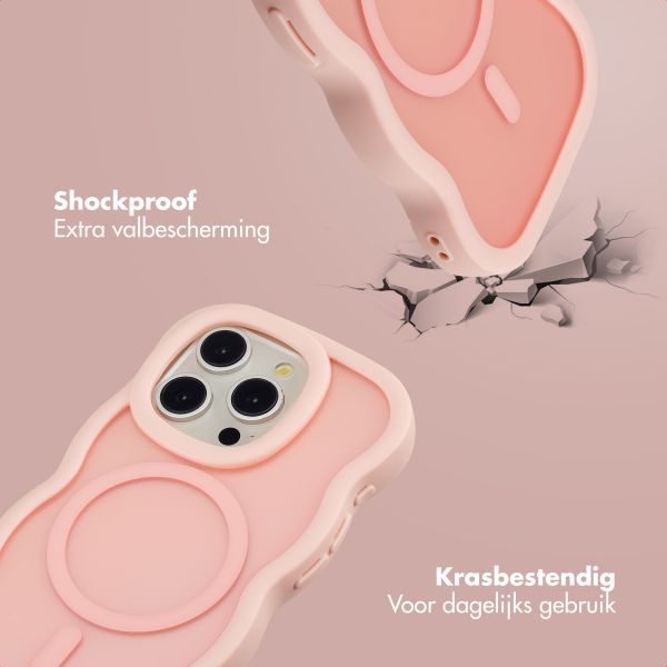 Selencia Wavy Backcover met MagSafe Apple iPhone 15 Pro - Soft Pink