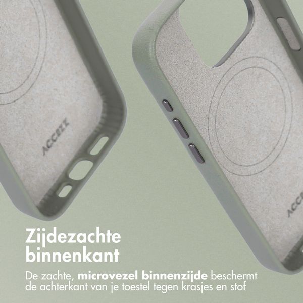 Accezz MagSafe Leather Backcover Apple iPhone 15 Pro - Light Grey