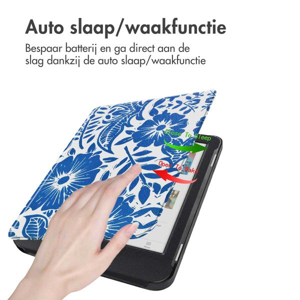 imoshion Design Slim Hard Case Bookcase Kobo Clara Colour / BW - Flower Tile