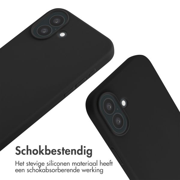 imoshion Siliconen hoesje met koord Apple iPhone 16 Plus - Zwart