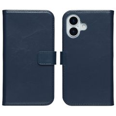 Selencia Echt Leren Bookcase Apple iPhone 17 - Blauw
