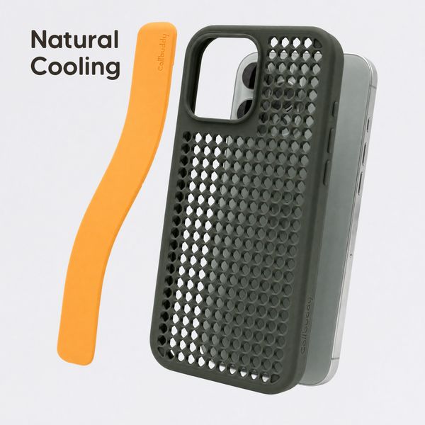 Callbuddy Hoesje met Strap Apple iPhone 16 Pro Max - Camo Orange