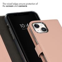 Selencia Genuine Leather Book Case Apple iPhone 15 - Dusty Pink