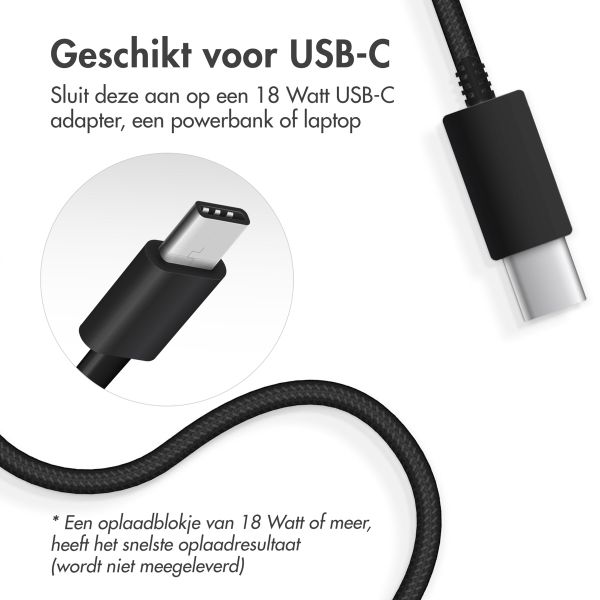 Accezz Wireless Charger USB-C - MagSafe en Qi2 Draadloze Oplader - 1 meter - Zwart