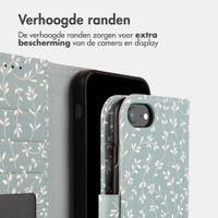 imoshion Design Bookcase Apple iPhone SE (2022 / 2020) / 8 / 7 / 6(s) - Smoke Green Flowers