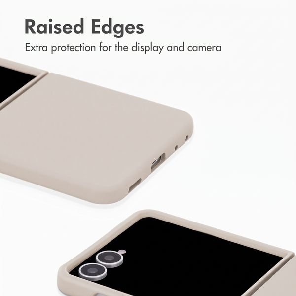 Accezz Liquid Silicone Case with MagSafe Samsung Galaxy Z Flip 8 - Stone