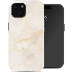 Selencia Vivid Case with MagSafe Apple iPhone 15 - Golden Beige Marble