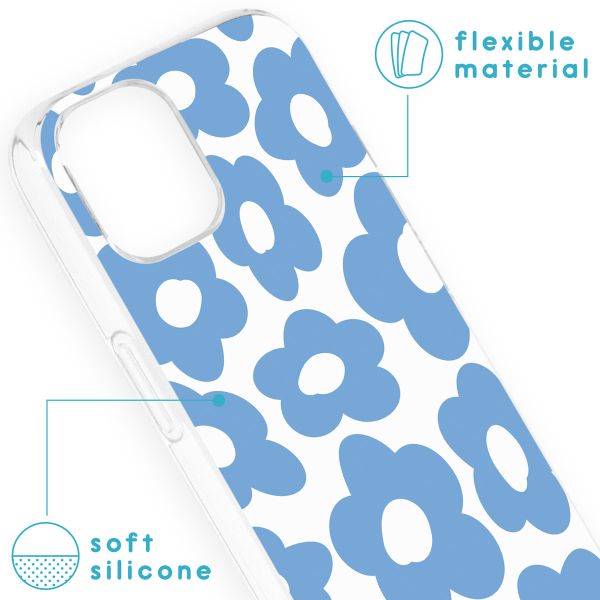 imoshion Design hoesje iPhone 13 - Retro Blue Flowers