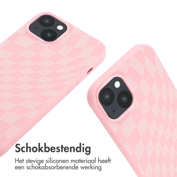 imoshion Siliconen design hoesje met koord iPhone 14 Plus - Retro Pink