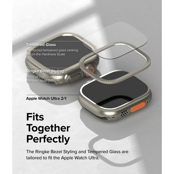 Ringke Bezel Styling + Screenprotector Apple Watch Ultra - 49 mm - Fluted Titanium