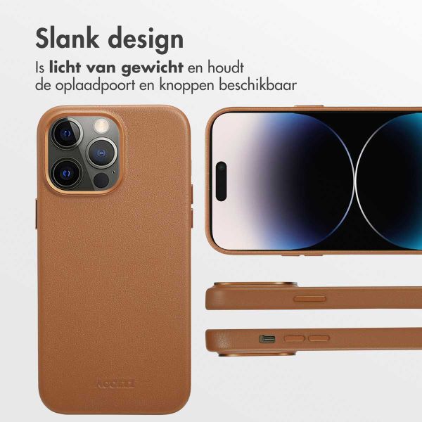 Accezz MagSafe Leather Backcover Apple iPhone 14 Pro Max - Sienna Brown