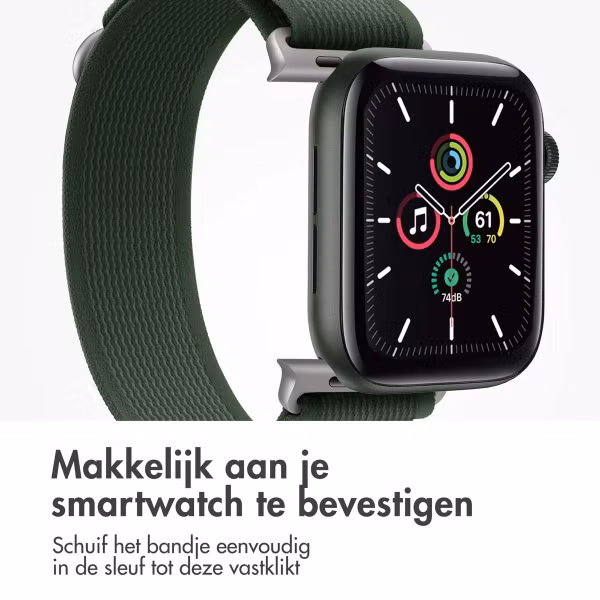 imoshion Nylon Trail bandje Apple Watch Series 1 t/m 11 / SE / Ultra (44/45/46/49 mm) - Legergroen