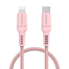 imoshion Lightning naar USB-C kabel - Non-MFi - Gevlochten textiel - 1 meter - Roze