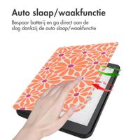 imoshion Design Slim Hard Case Bookcase Kobo Aura One - Orange Flowers Connect