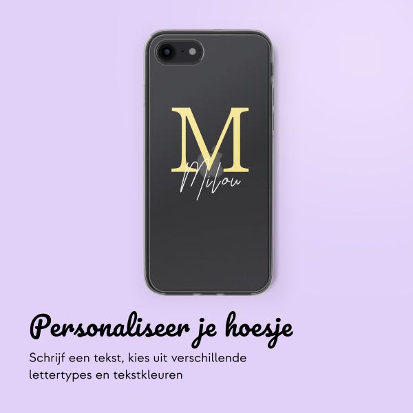 Gepersonaliseerd hoesje met letter iPhone SE (2022 / 2020) / 8 / 7 - Transparant