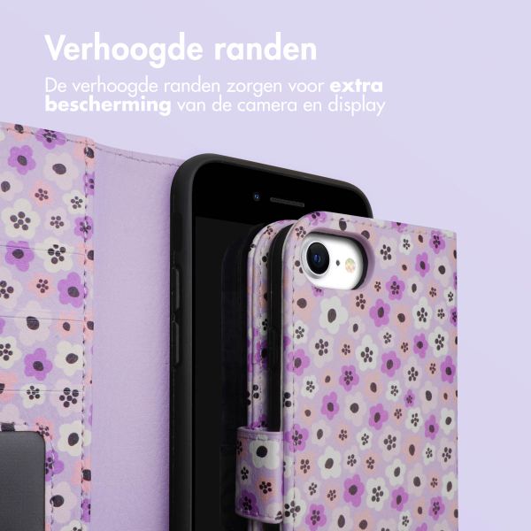 imoshion Design Bookcase iPhone SE (2022 / 2020) / 8 / 7 / 6(s) - Purple Flowers