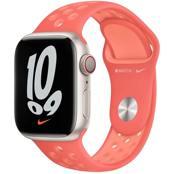 Apple Nike Sport Band Apple Watch Series 1 t/m 9 / SE (38/40/41 mm) | Series 10 (42 mm) - Ember / Crimson Bliss