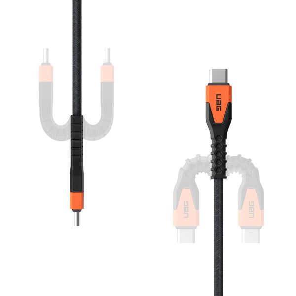 UAG Kevlar® Core USB-C naar USB-C oplaadkabel - 1,5 meter - Zwart / Oranje
