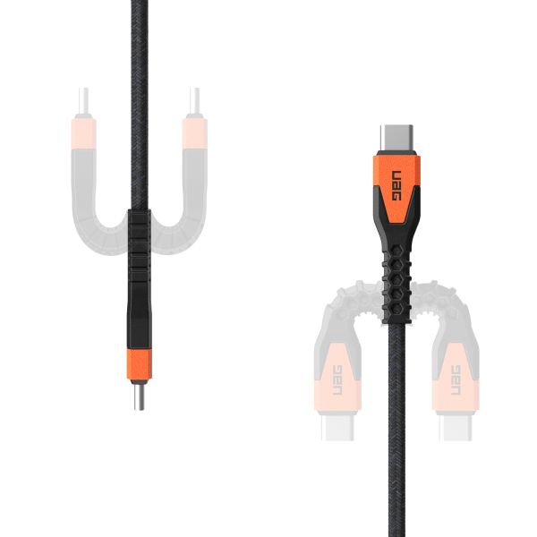 UAG Kevlar® Core USB-C naar USB-C oplaadkabel - 1,5 meter - Zwart / Oranje