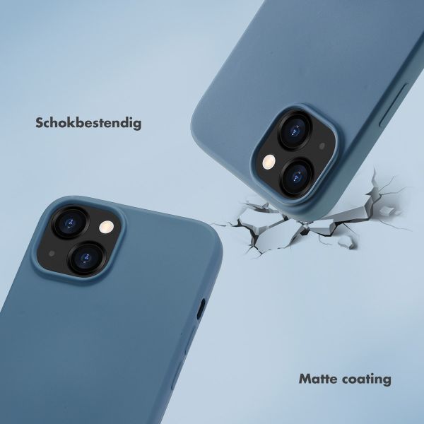 Selencia Backcover met luxe polskoord Apple iPhone 14 - Blauw