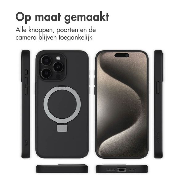 Accezz Ring Stand Backcover met MagSafe Apple iPhone 15 Pro Max - Zwart