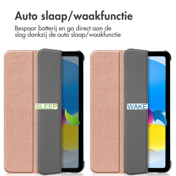 imoshion Trifold Bookcase Apple iPad 11 (2025) 11 inch A16 / iPad 10 (2022) 10.9 inch - Rosé Goud